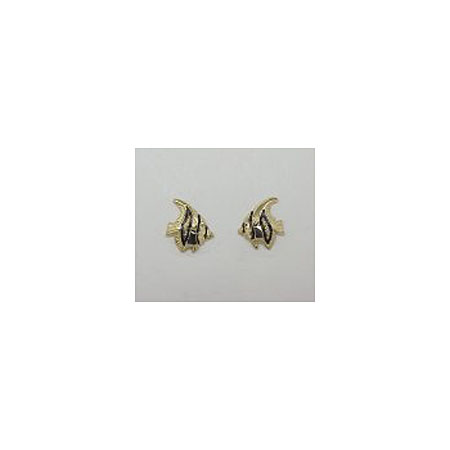 14k Gold Tropical Fish Post Earrings 1.6g